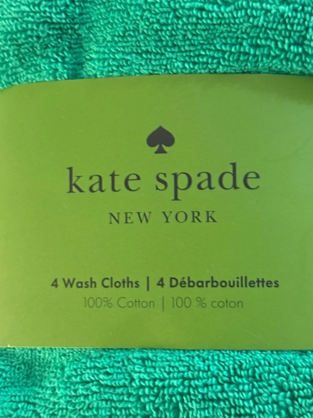 kate spade Bright Green Wash Cloth Set